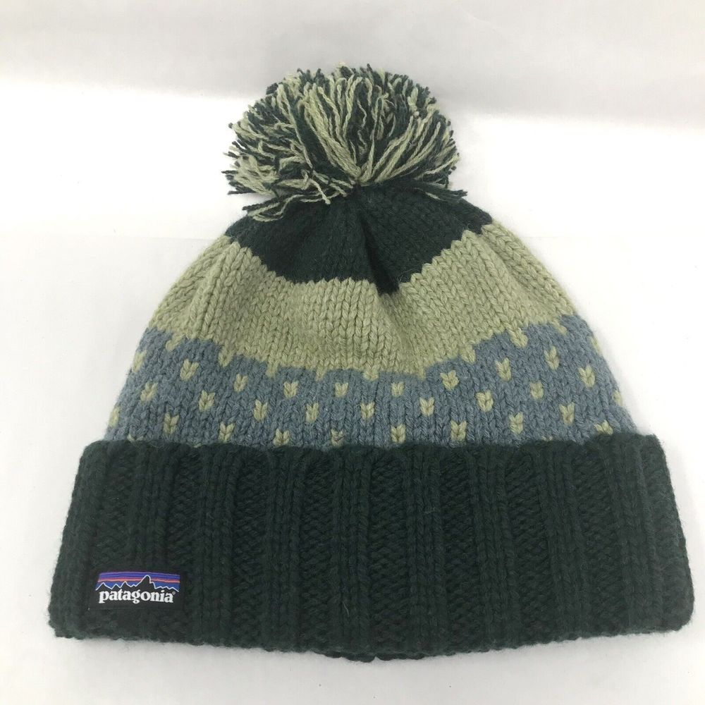 Patagonia Snowbelle Beanie Winter Hat Adult One Size Nordic Knit Northern Green - Picture 8 of 8